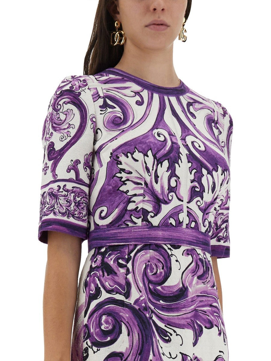 MAJOLICA PRINT MINI DRESS