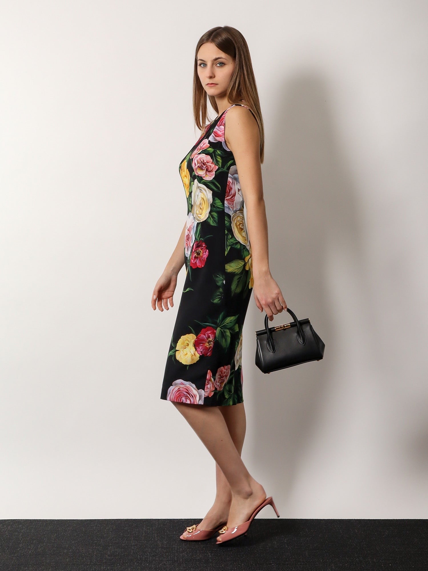 Marlene leather handbag with logo print