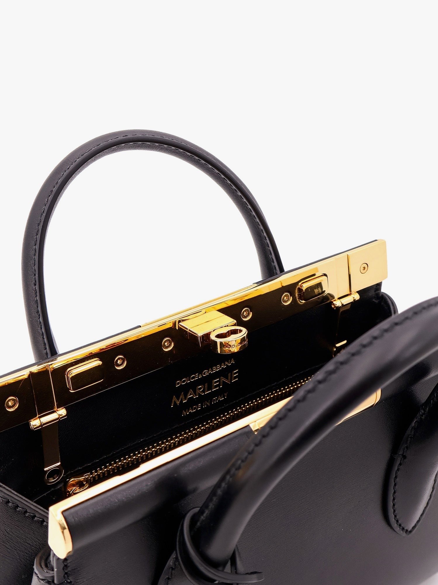 Marlene leather handbag with logo print