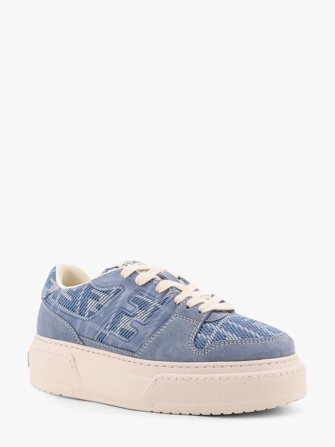 Match canvas and suede low-top sneakers
