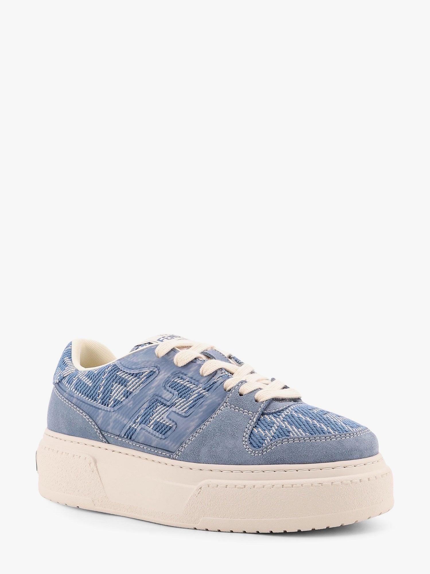Match canvas and suede low-top sneakers