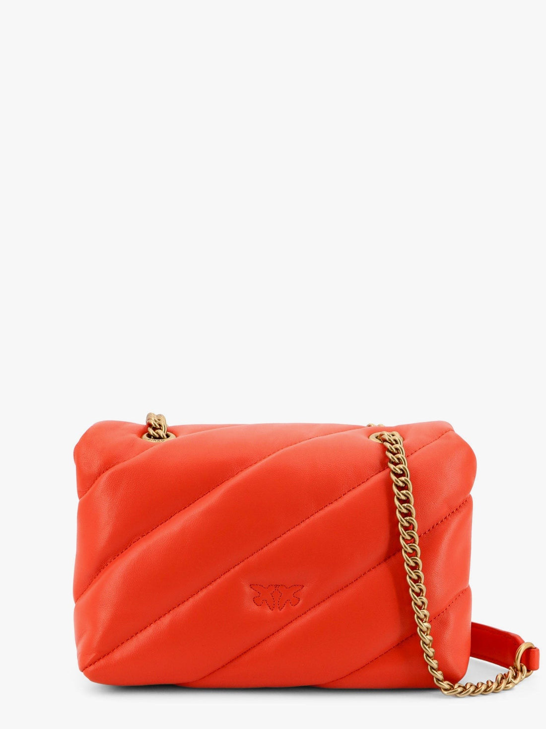 Matelassé leather shoulder bag with iconic love birds buckle