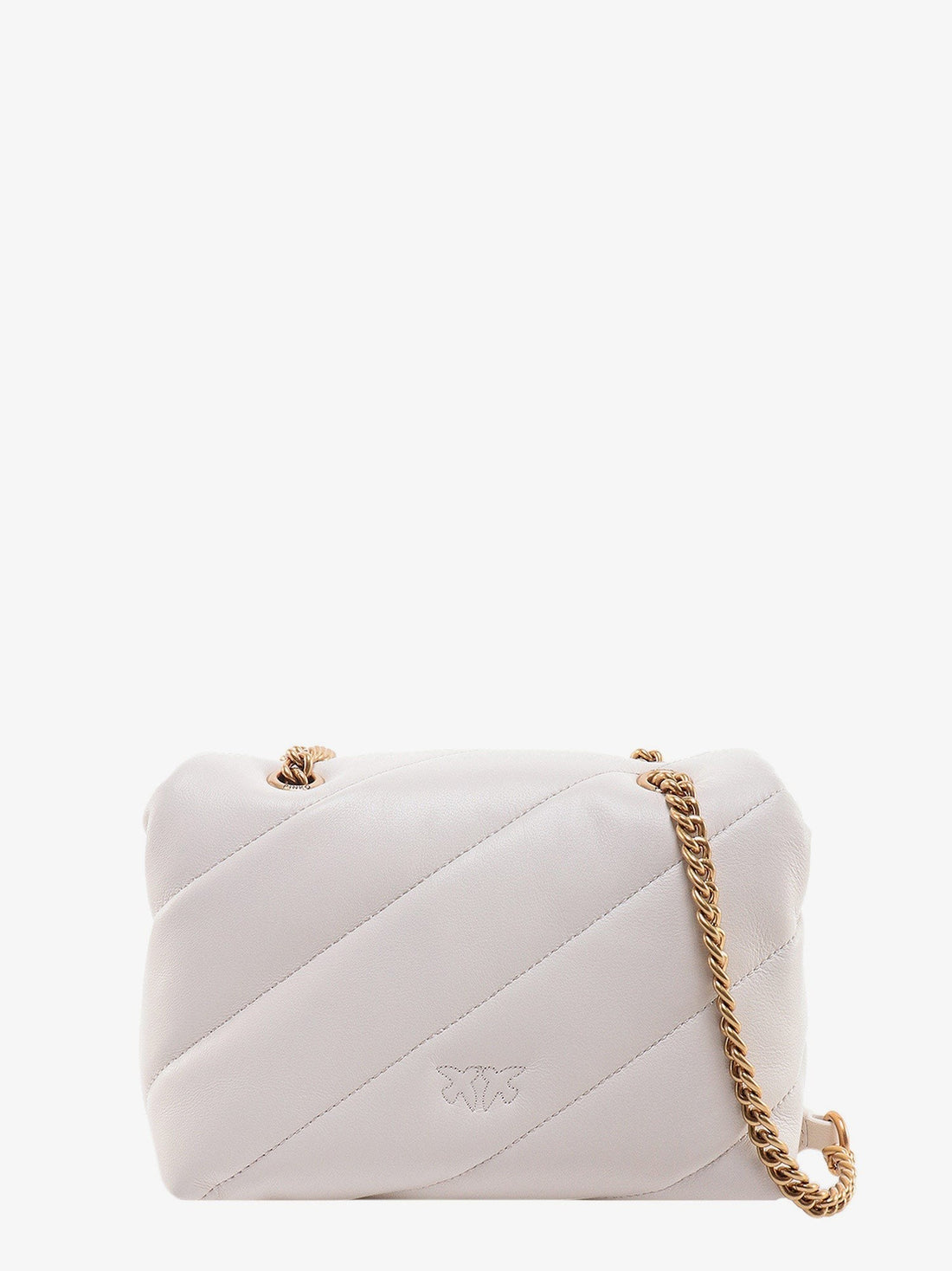 Matelassé leather shoulder bag with iconic love birds buckle