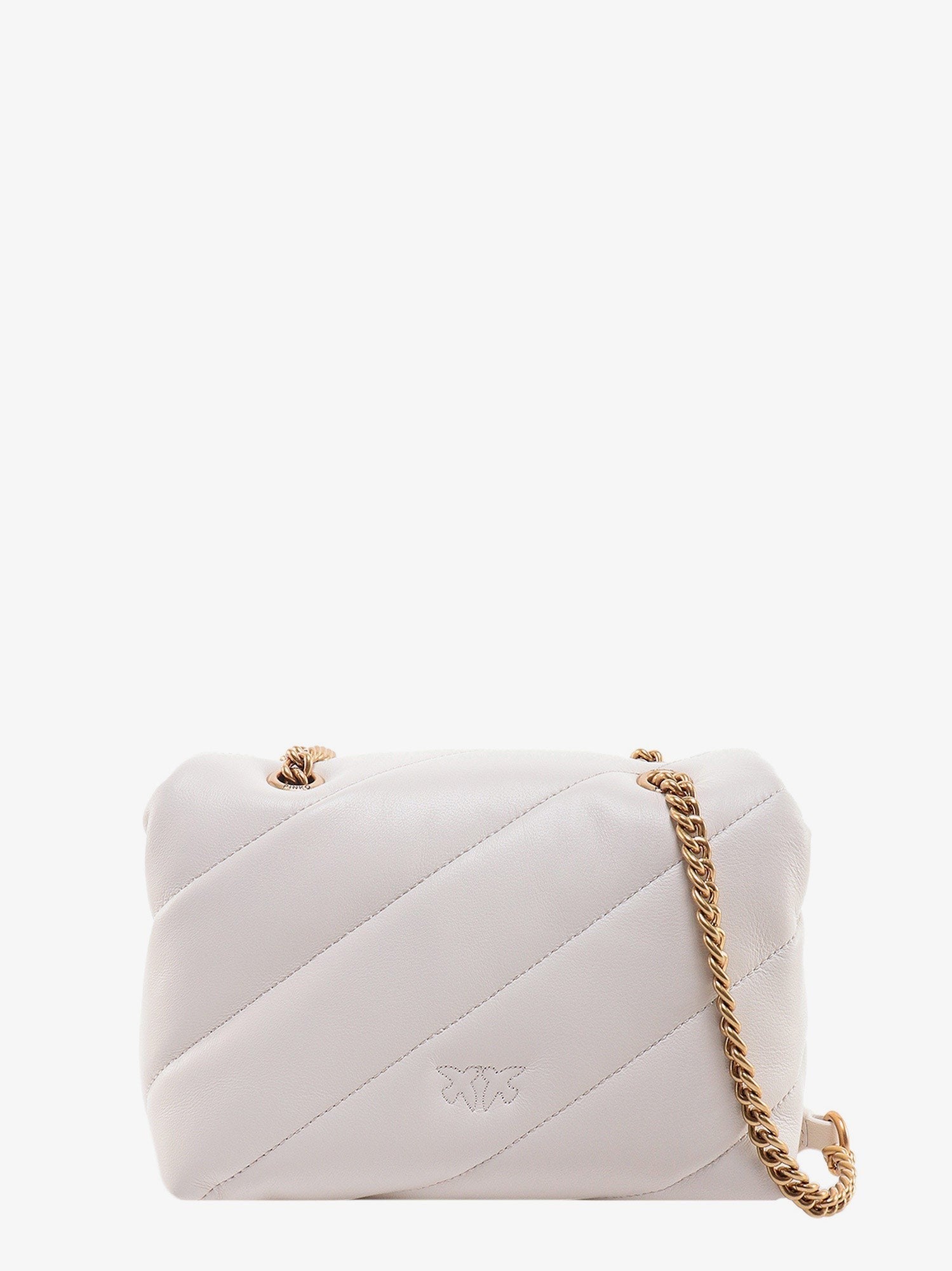 Matelassé leather shoulder bag with iconic love birds buckle