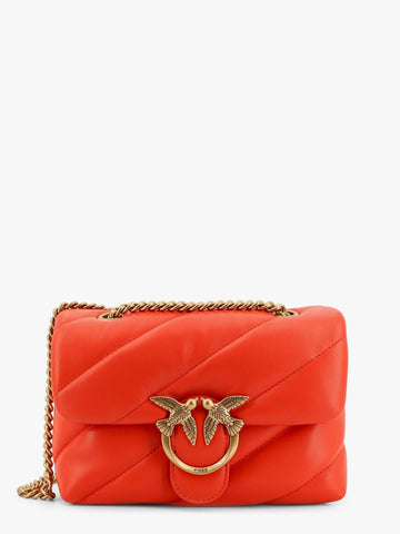 Matelassé leather shoulder bag with iconic love birds buckle