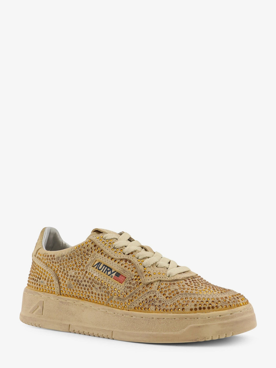 Medalst Low suede sneakers with rhinestones