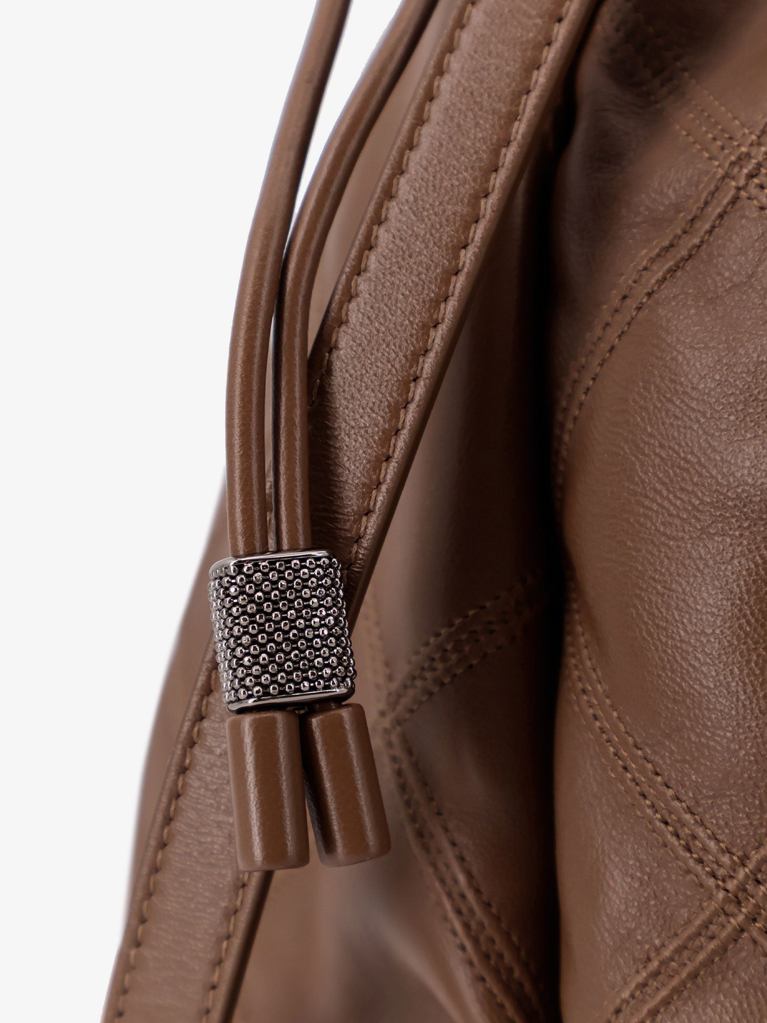 Mellow quilted leather shopper bag with Monile