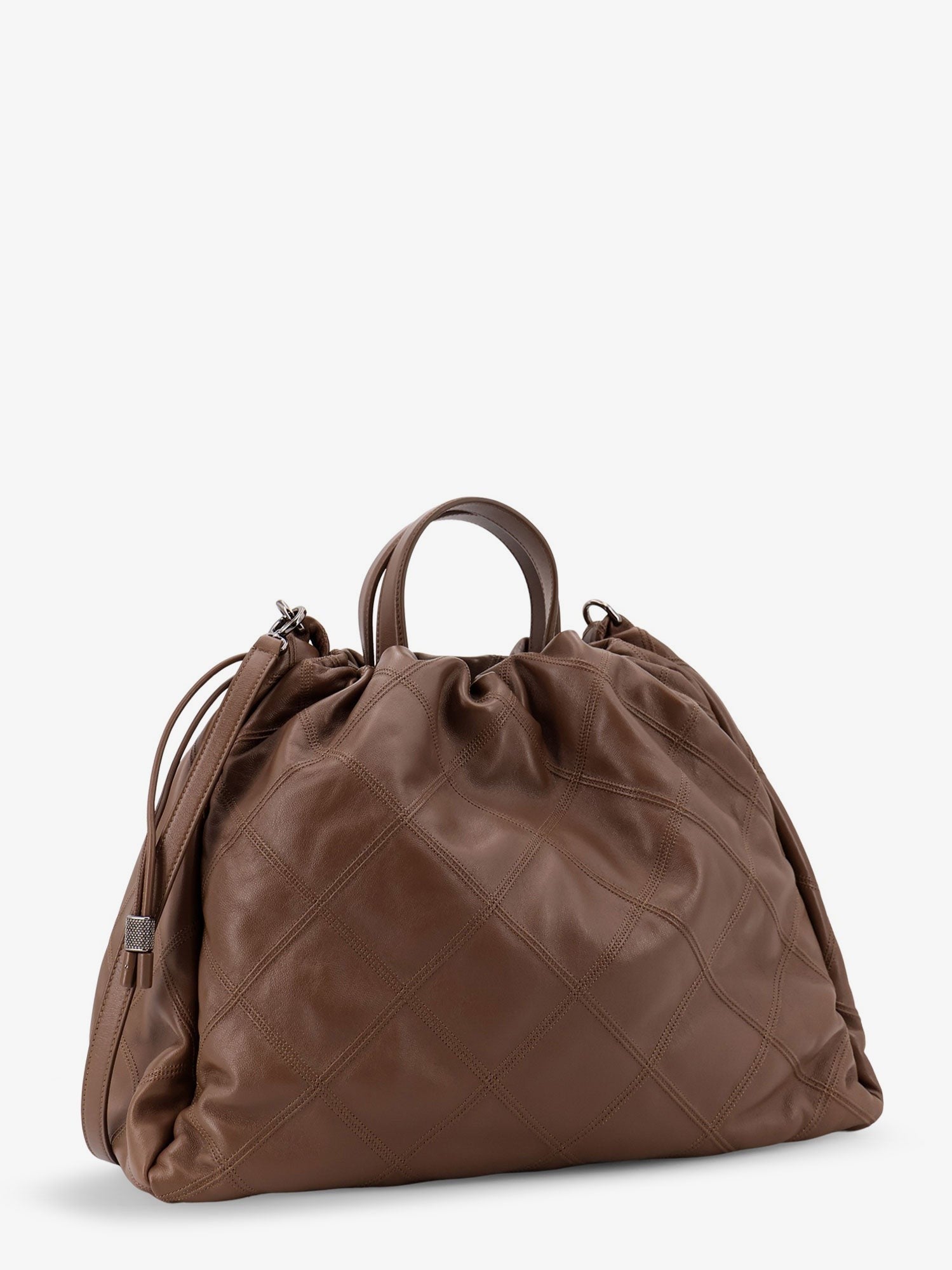 Mellow quilted leather shopper bag with Monile