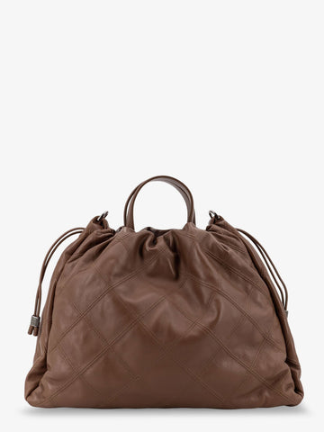 Mellow quilted leather shopper bag with Monile