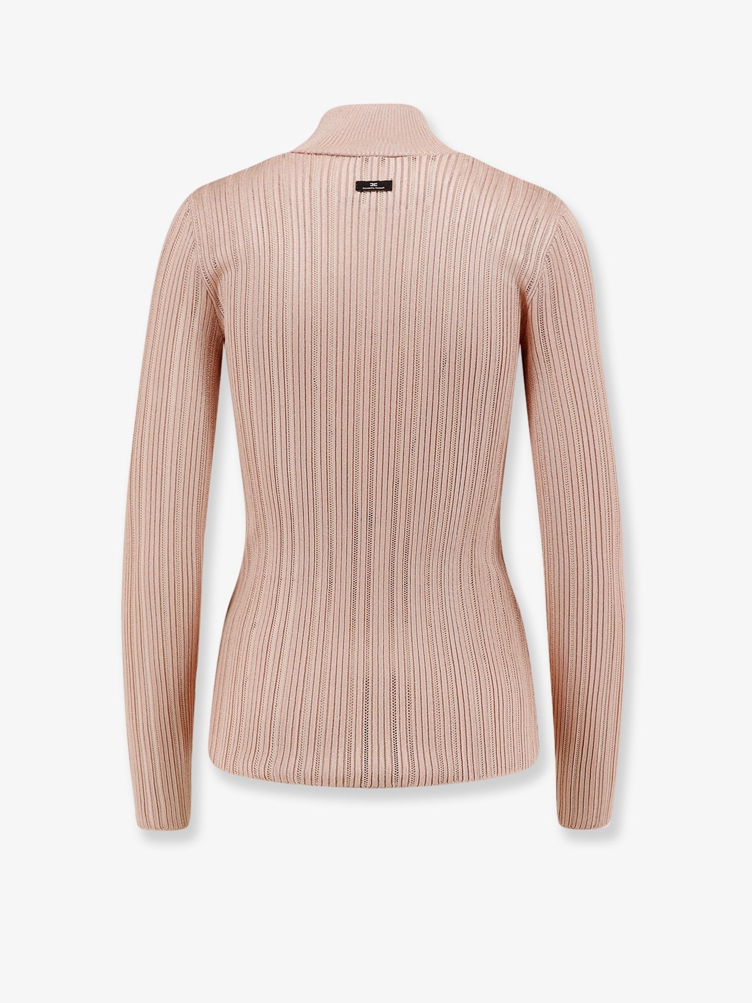 Metallic fabric turtleneck sweater