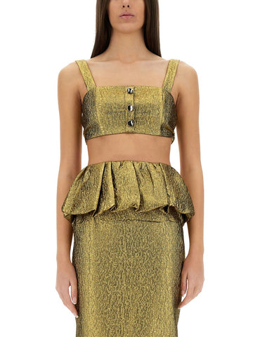 METALLIC JACQUARD CROP TOP