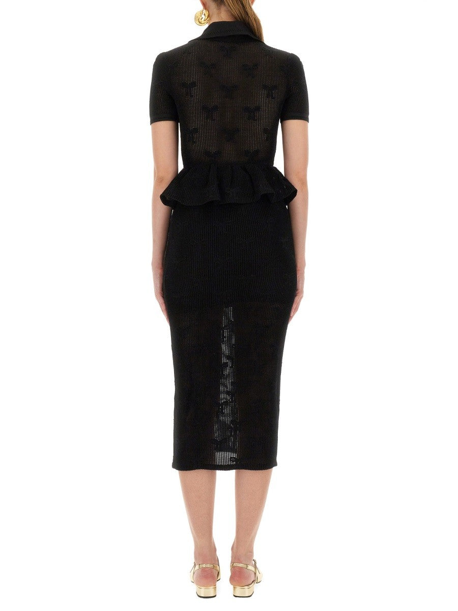 MIDI CROCHET DRESS WITH BOWS