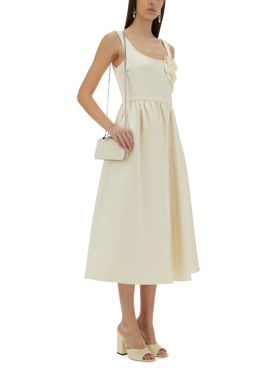 MIDI DRESS WITH FLORAL APPLIQUÉS