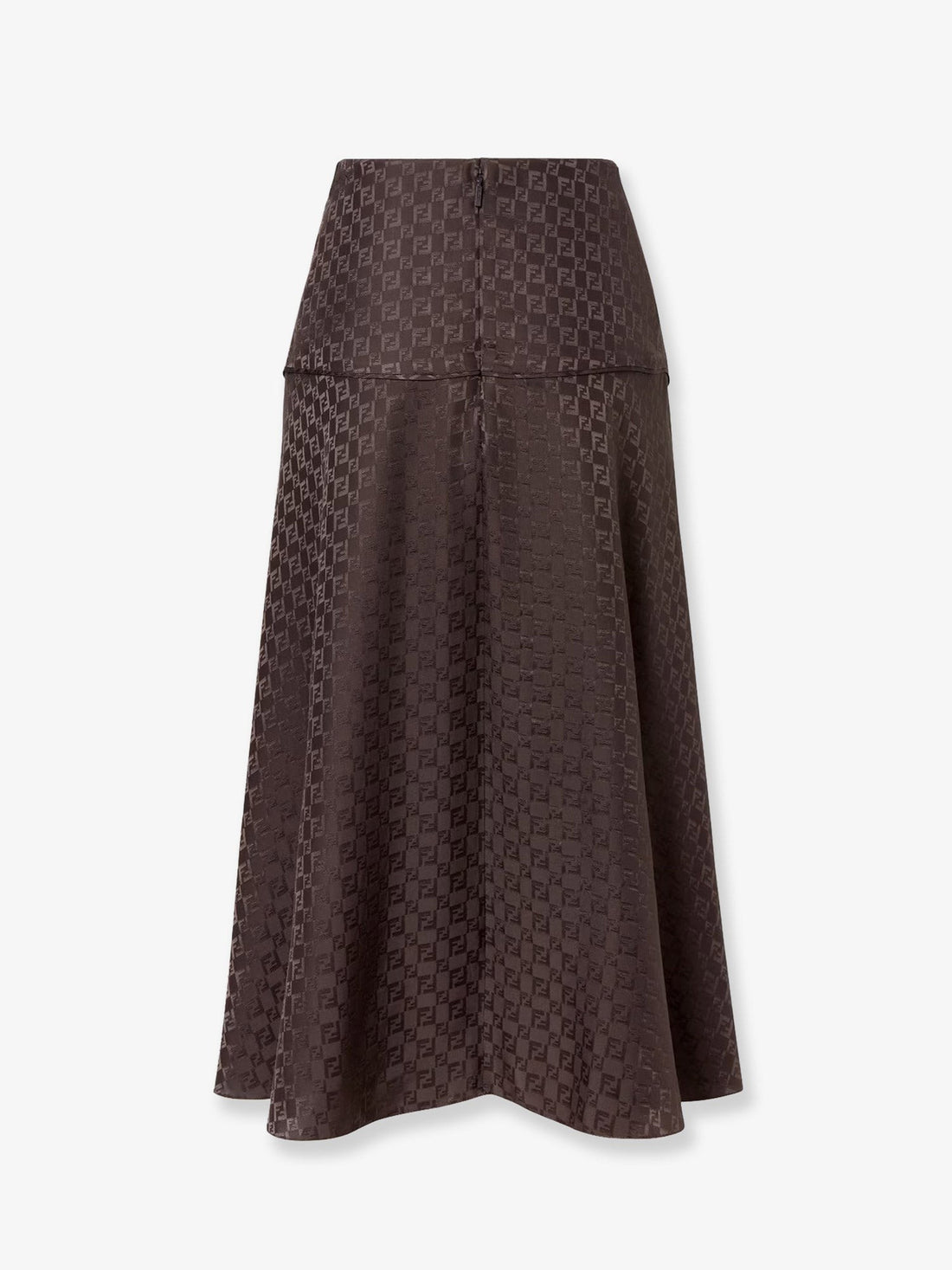 Midi FF jacquard silk skirt