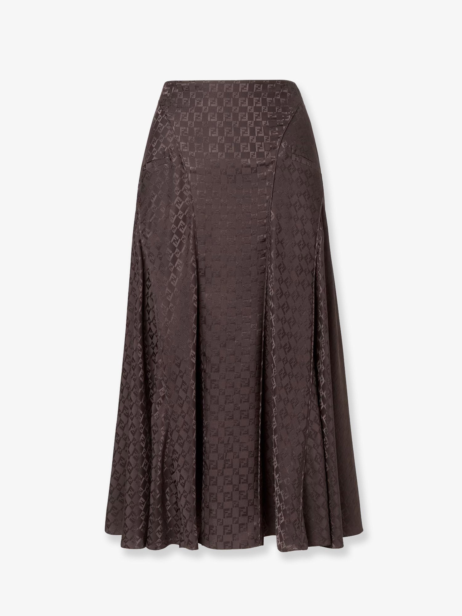 Midi FF jacquard silk skirt