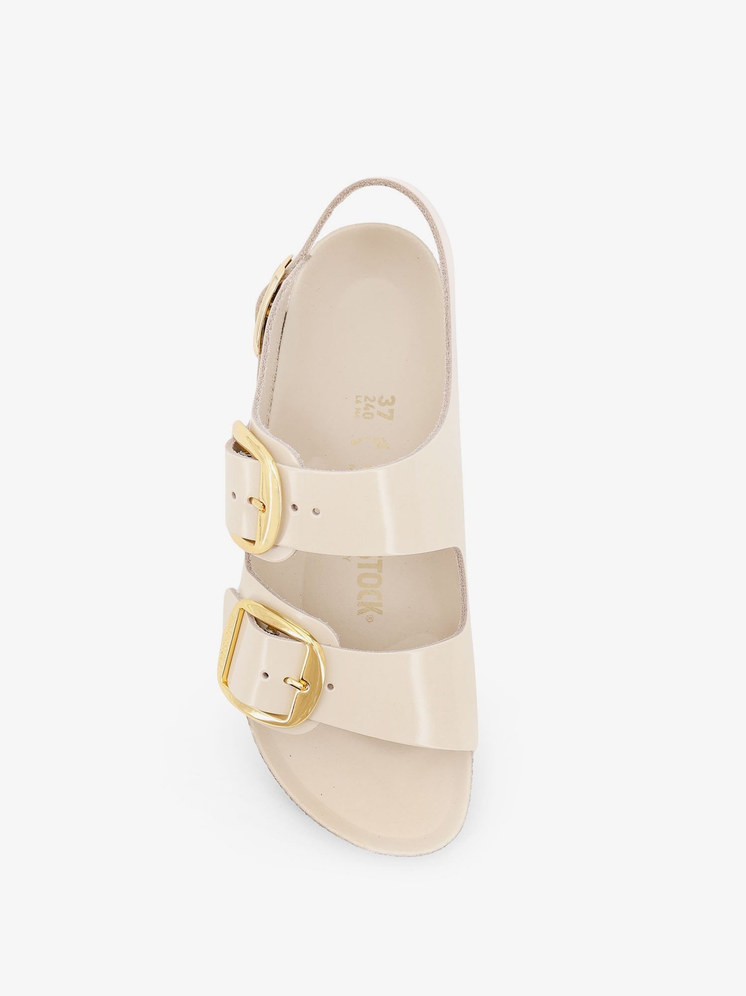 Milano Big Buckle patent leather sandals