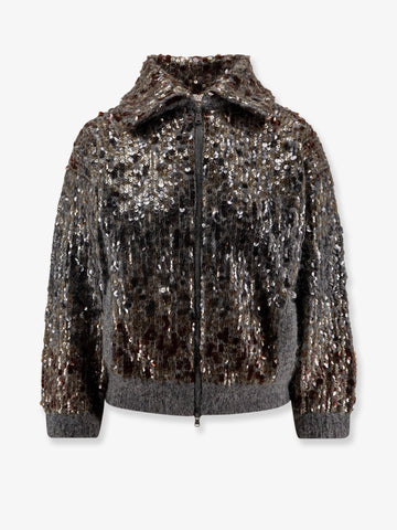 Mohair cardigan with all-over sequins