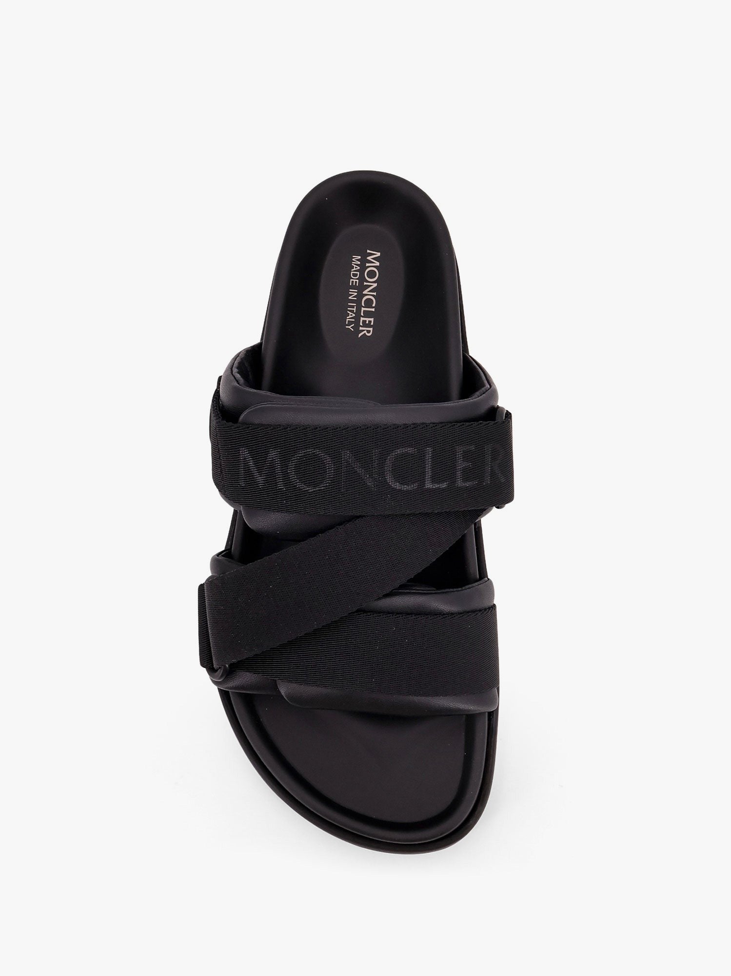 Mon summer leather sandals with nylon details