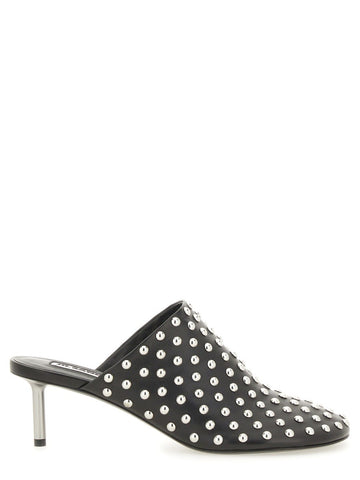 NAPPA LEATHER MULES WITH STUDS