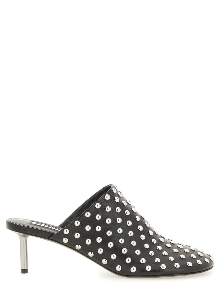 NAPPA LEATHER MULES WITH STUDS