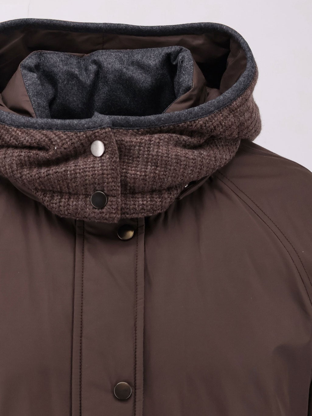 Nylon and cotton hooded jacket