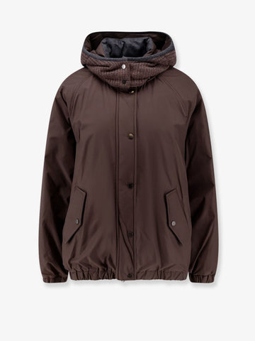 Nylon and cotton hooded jacket