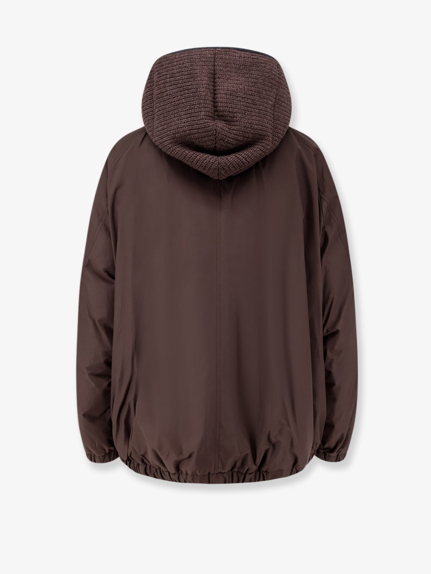 Nylon and cotton hooded jacket
