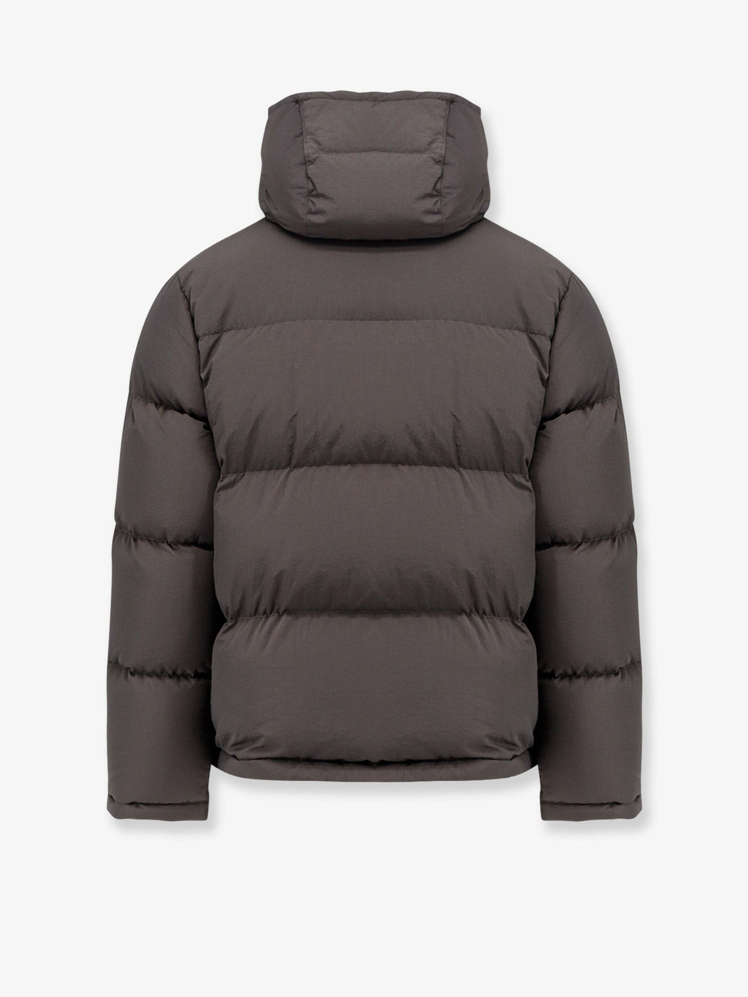 Nylon hooded down jacket