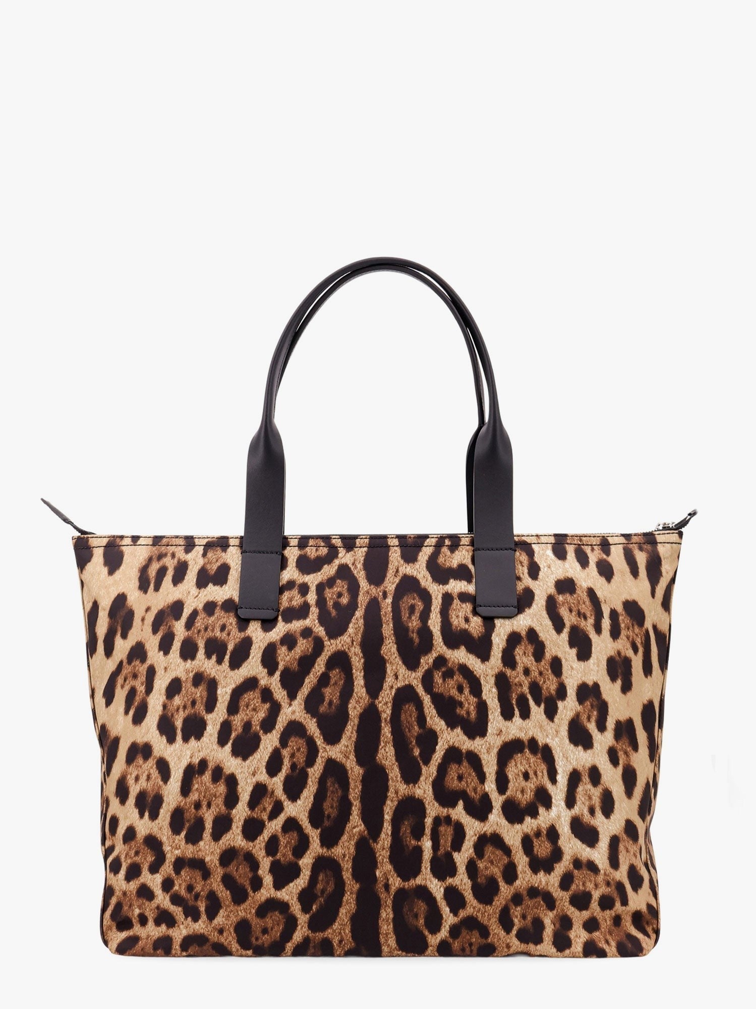 Nylon shoulder bag with animalier print