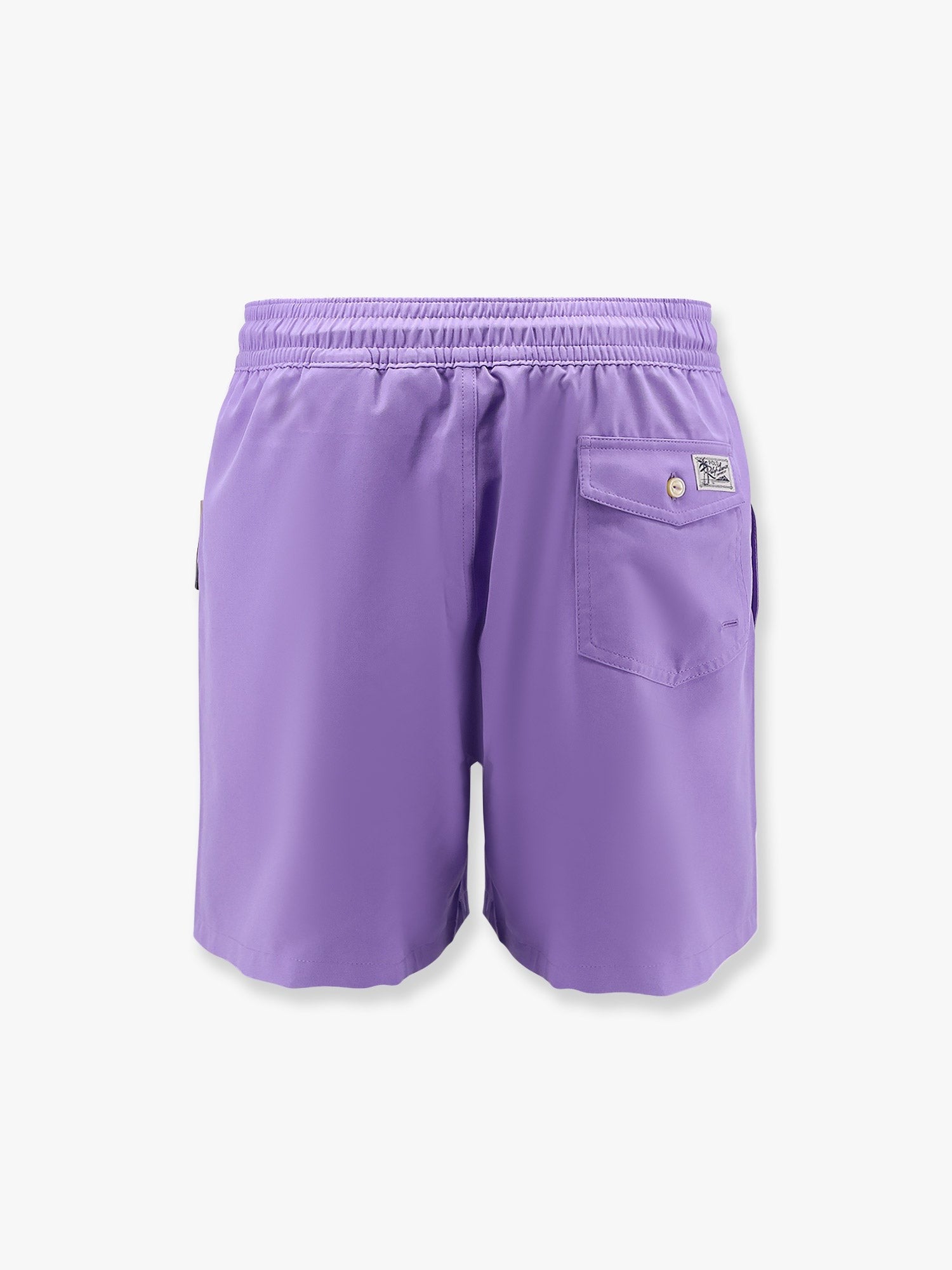 Nylon swim trunk with logo embroidery