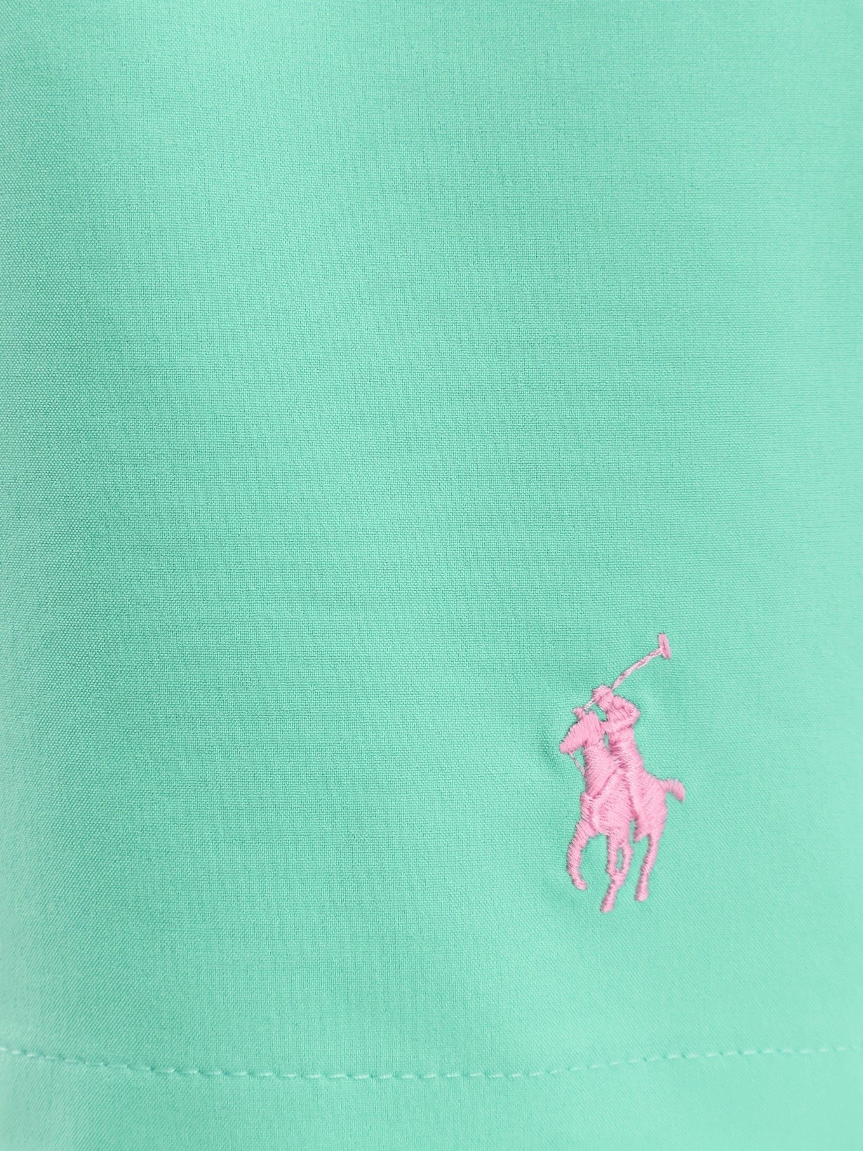 Nylon swim trunk with logo embroidery