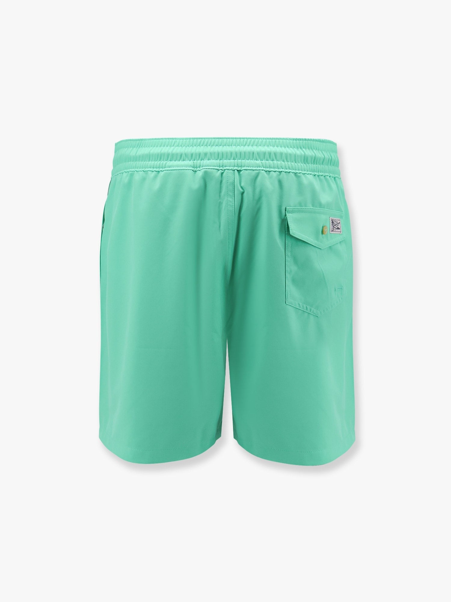 Nylon swim trunk with logo embroidery