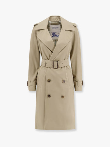 Organic cotton trench with check lining