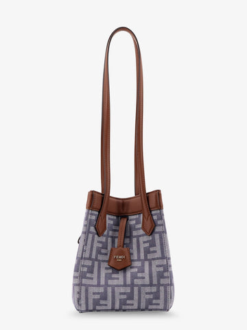 Origami mini FF Jacquard fabric and leather shoulder bag
