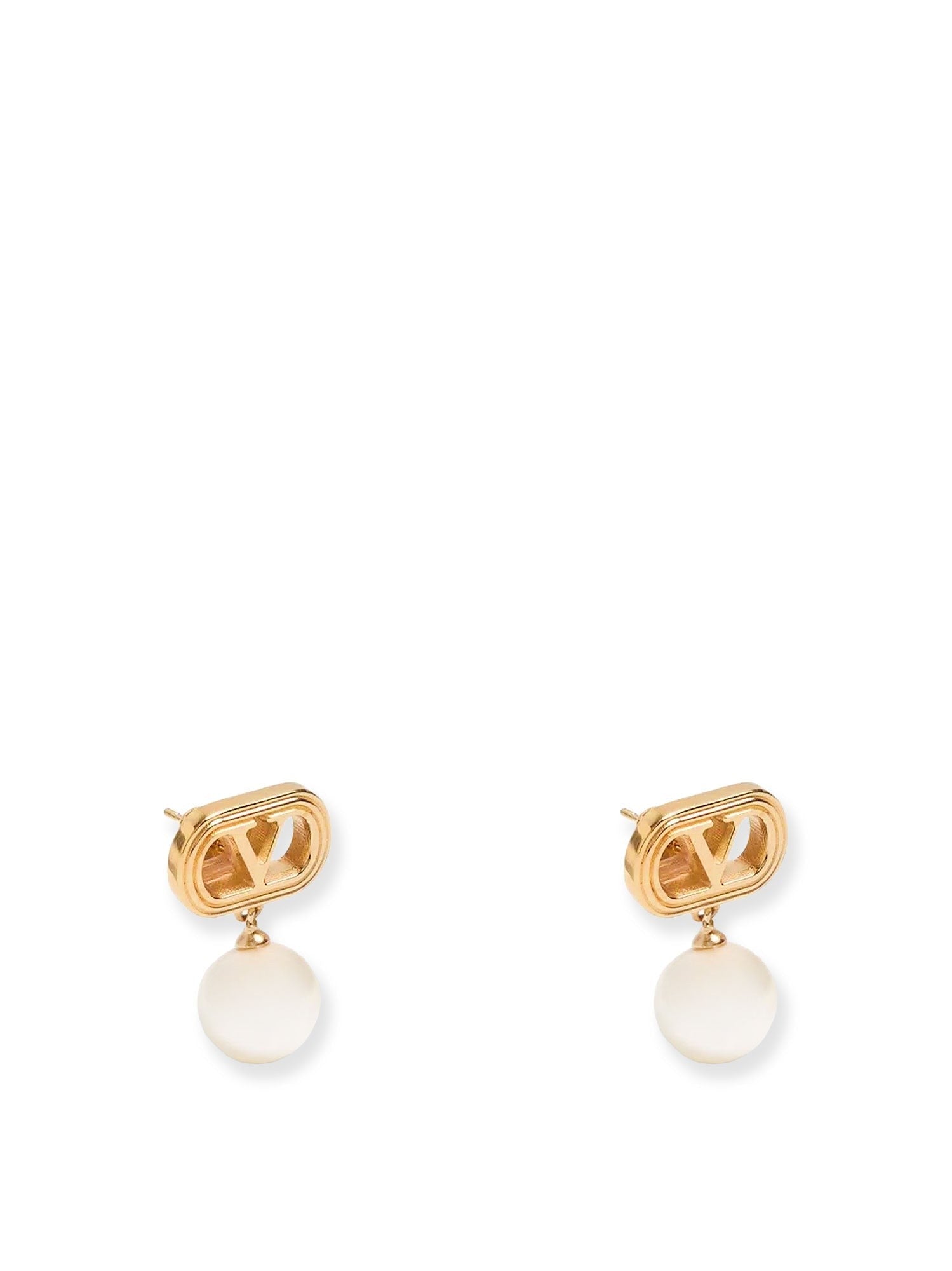 Ovalette metal earrings with Swarovski pearls