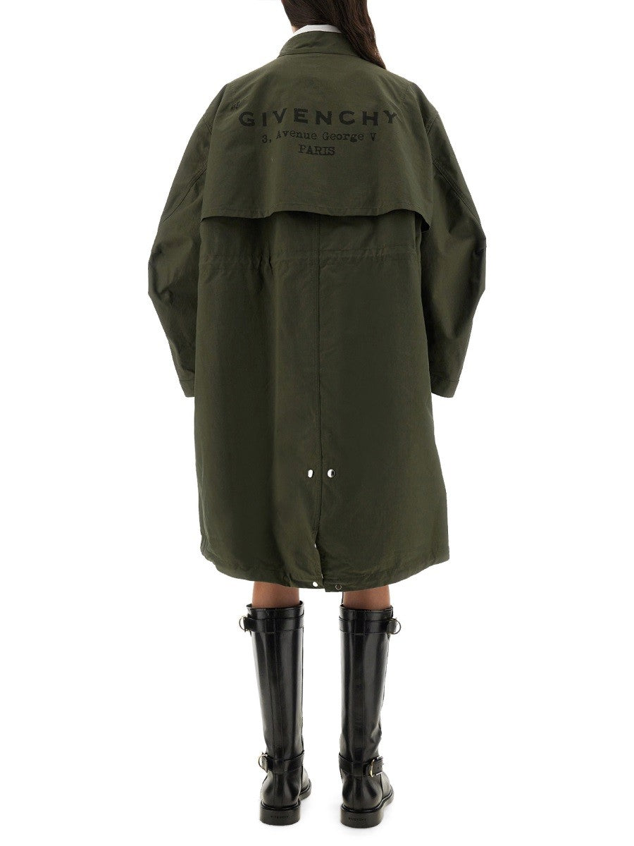 OVERSIZED PARKA WITH LOGO PRINT