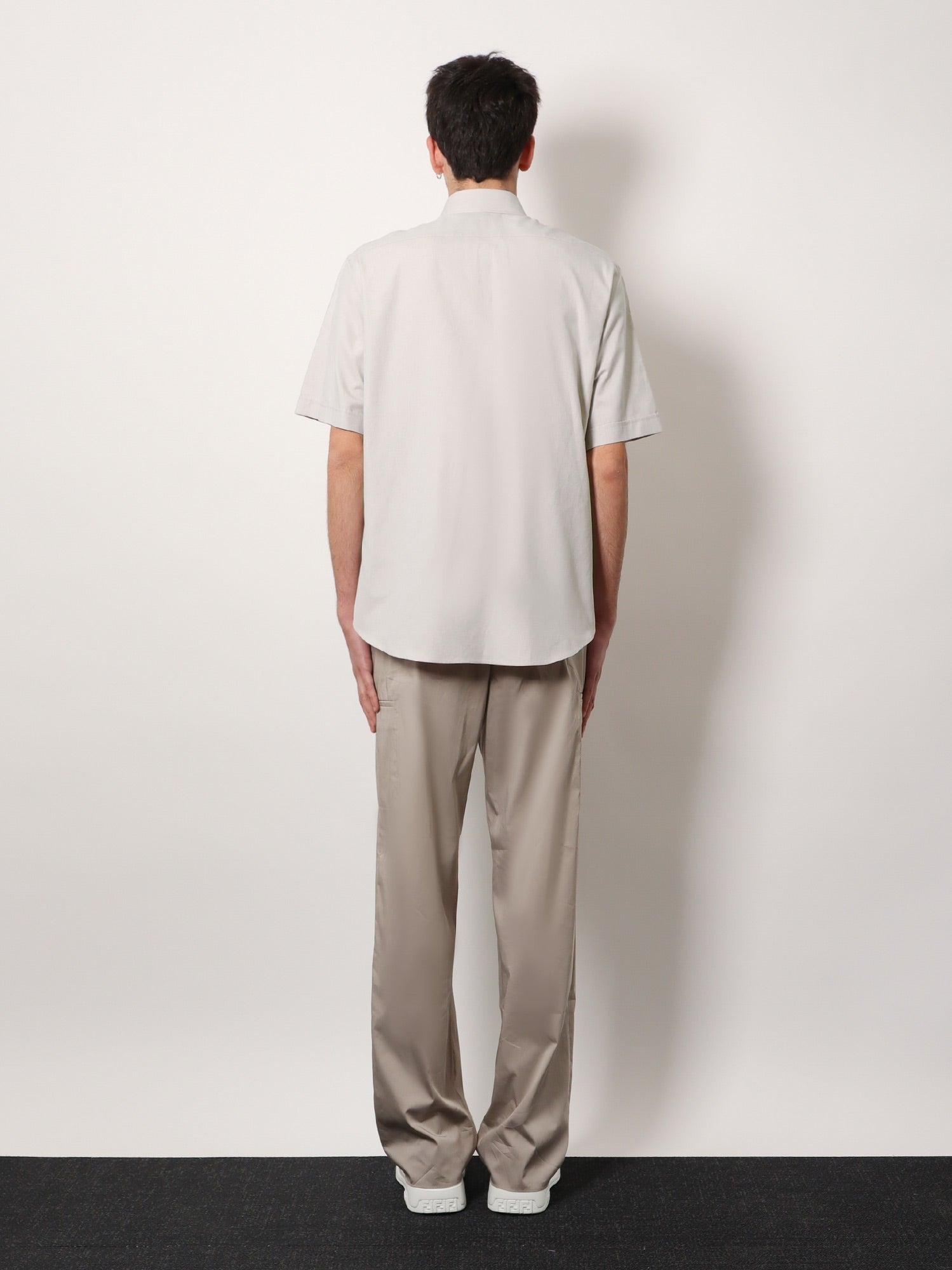 Oxford shirt with fendi crest embroidery