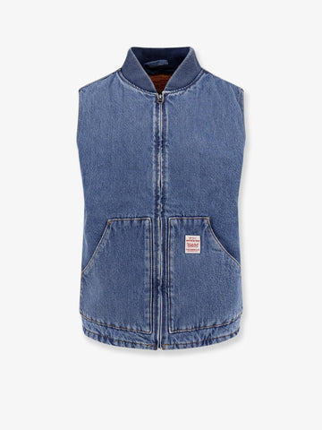 Padded denim vest