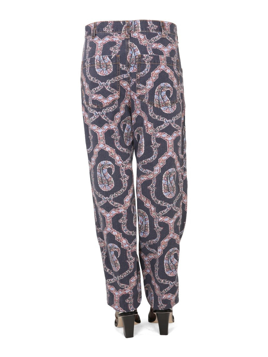PAISLEY DENIM PANTS