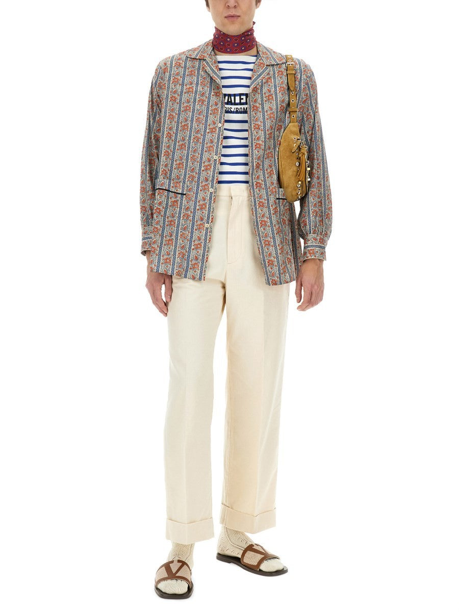 PAJAMA SHIRT WITH "VOYAGE IMAGINAIRE" PRINT