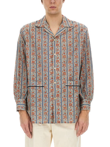 PAJAMA SHIRT WITH "VOYAGE IMAGINAIRE" PRINT