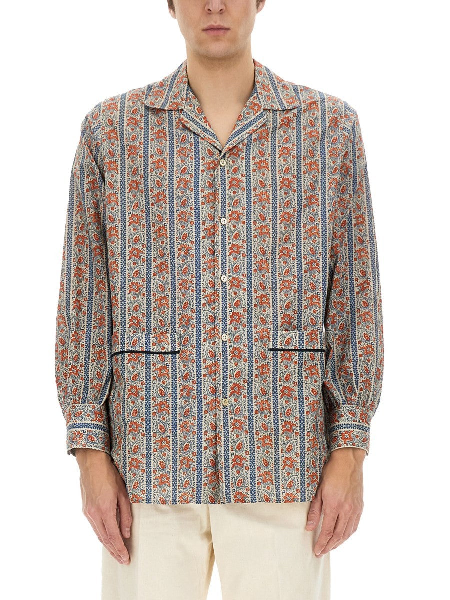 PAJAMA SHIRT WITH "VOYAGE IMAGINAIRE" PRINT