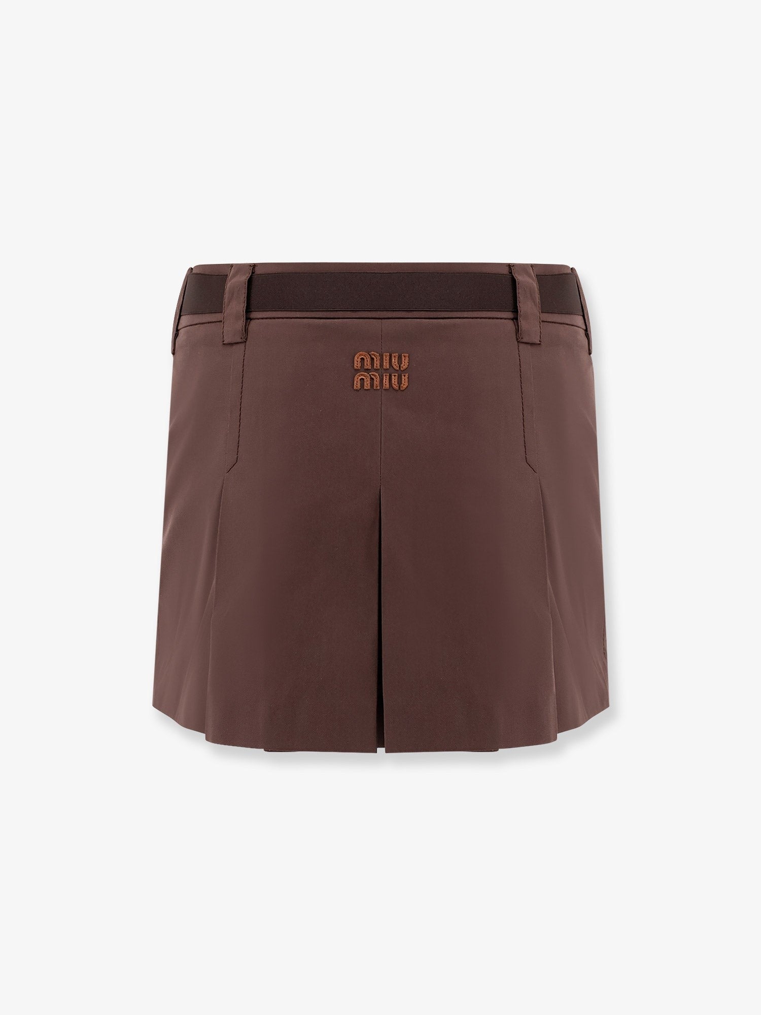 Panama pleated mini skirt with belt
