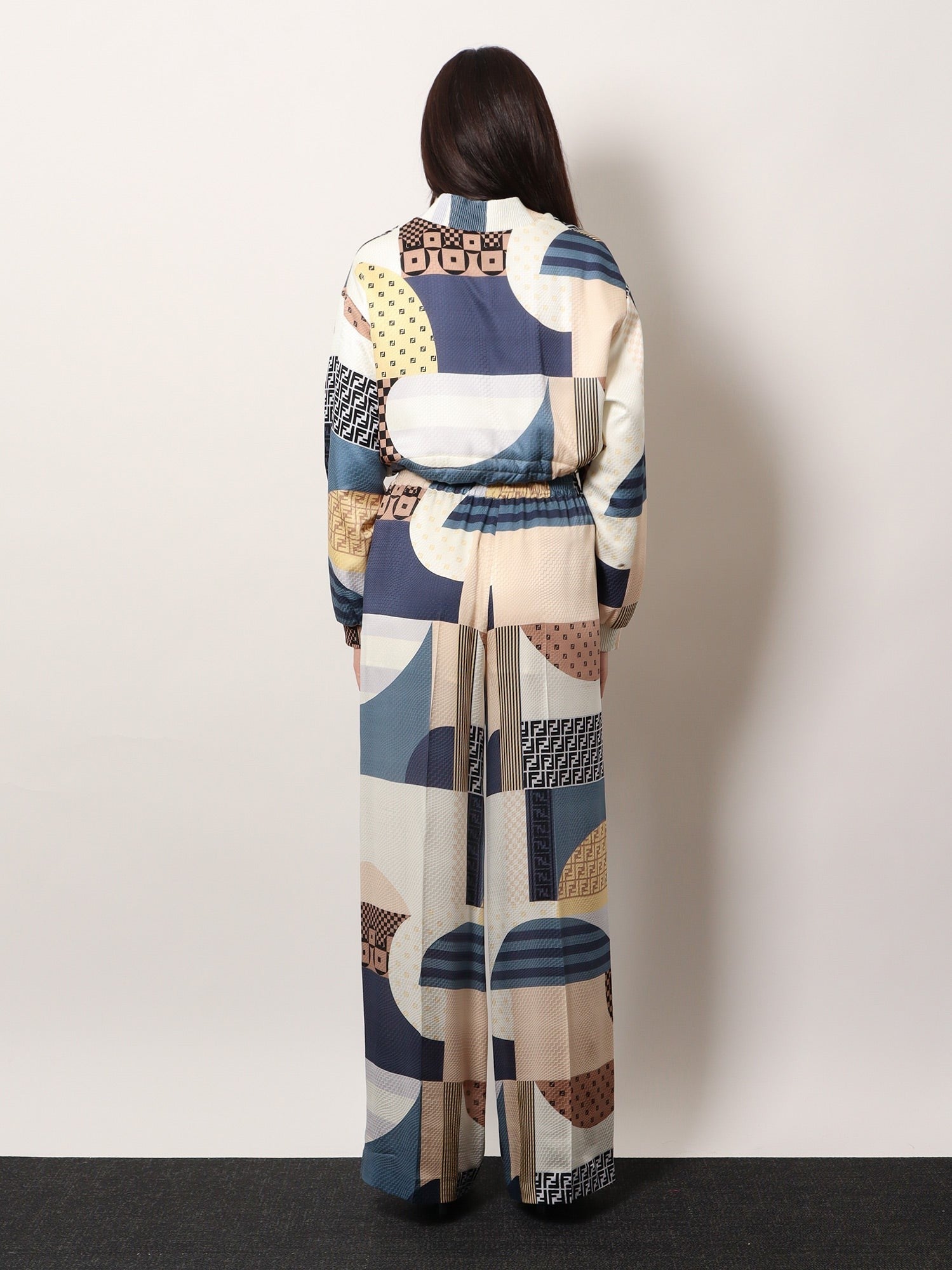 Patchwork silk trousers