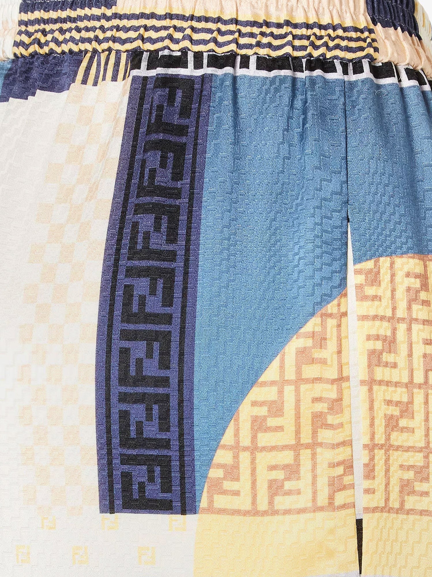 Patchwork silk trousers