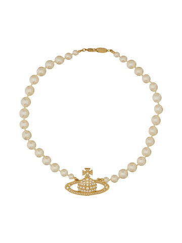 PEARL CHOKER WITH ORB BAS-RELIEF