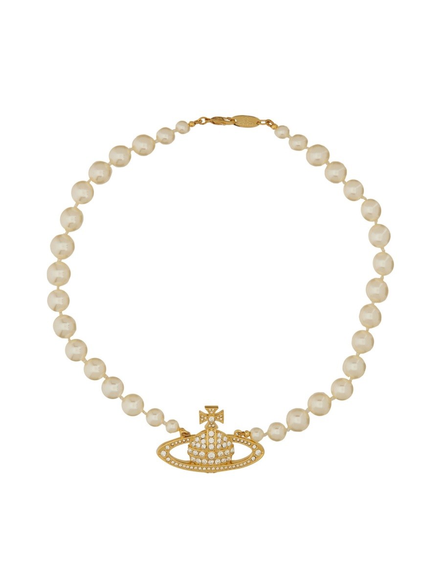 PEARL CHOKER WITH ORB BAS-RELIEF