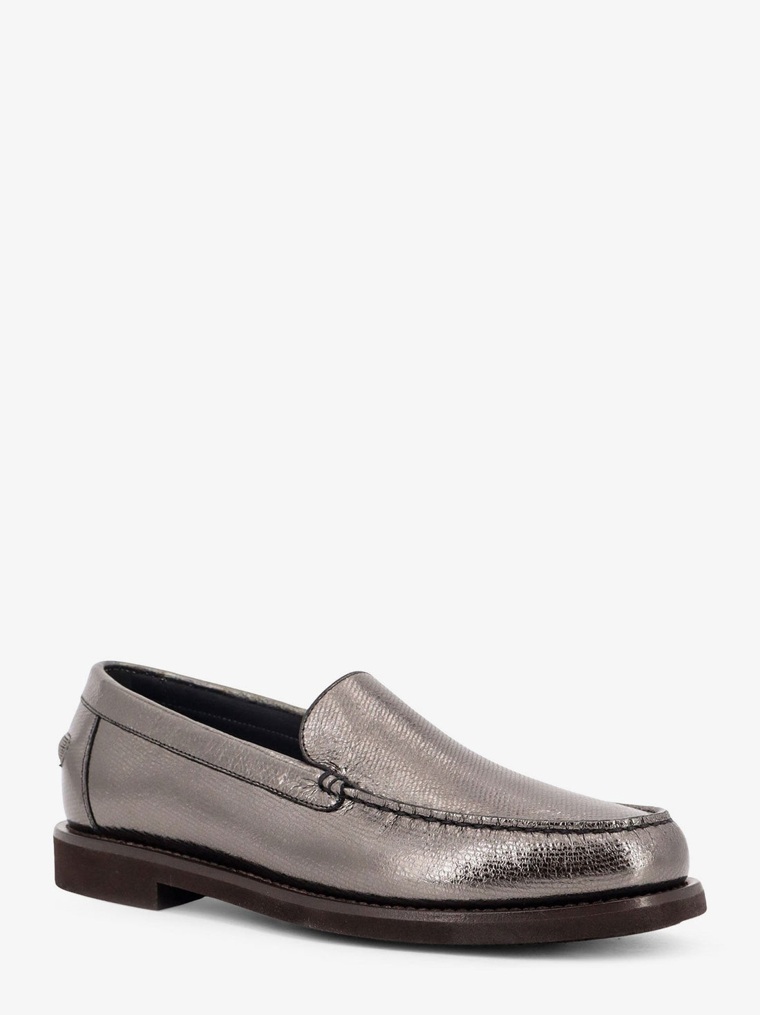 Penny laminated leather loafer