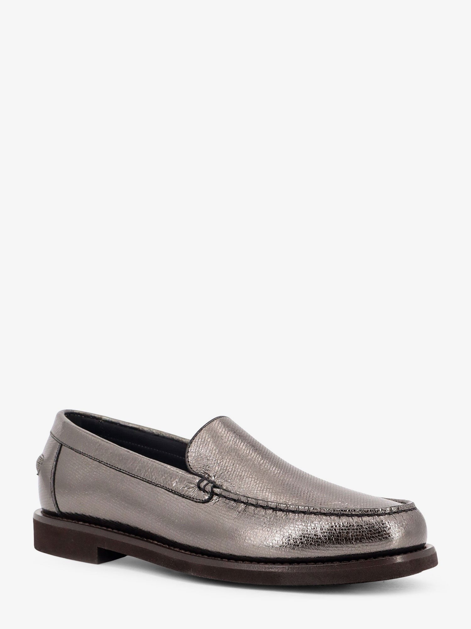 Penny laminated leather loafer