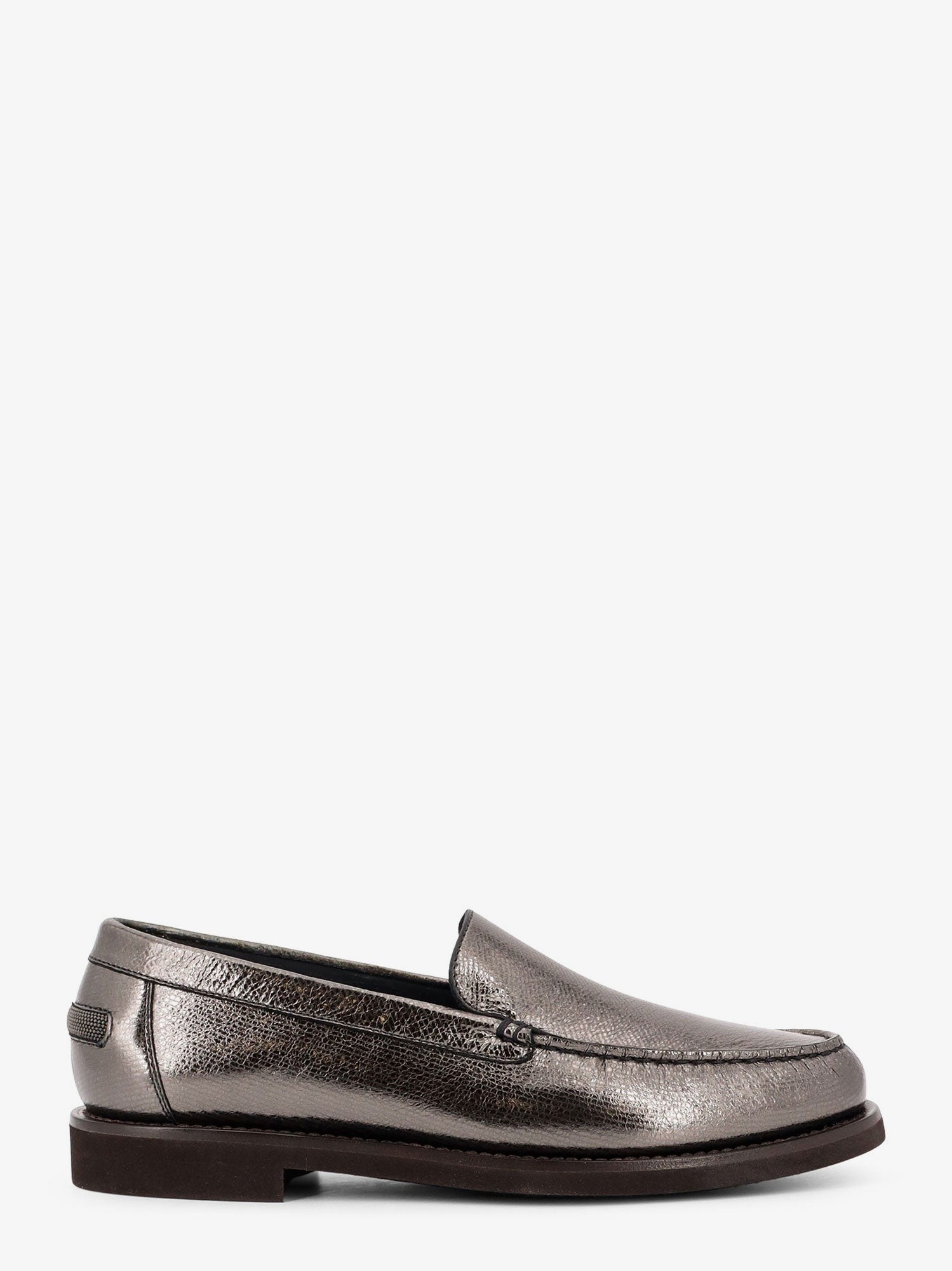 Penny laminated leather loafer